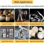 12”x16” 100Pack Foam Pouches, Large Moving Supplies for Packing Dishes Artwork, 0.5MM Thick Cushion Foam Bags for Storing Shipping Breakables, fragile Padding Material Sleeves for Fragile Plates China