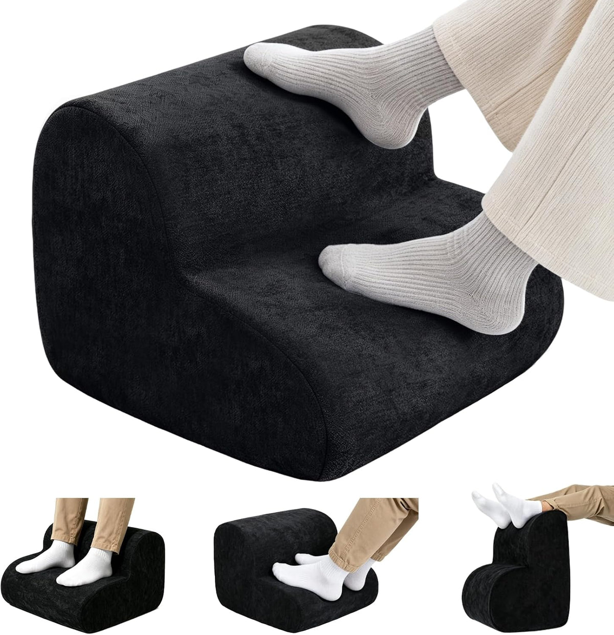 Foot Rest for Under Desk at Work,Ergonomic 2-Height Sponge Foot Stool for Off...