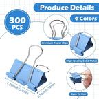 300 Pcs Medium Binder Clips Paper Clips Office Supplies Paper Clamps - Image 2