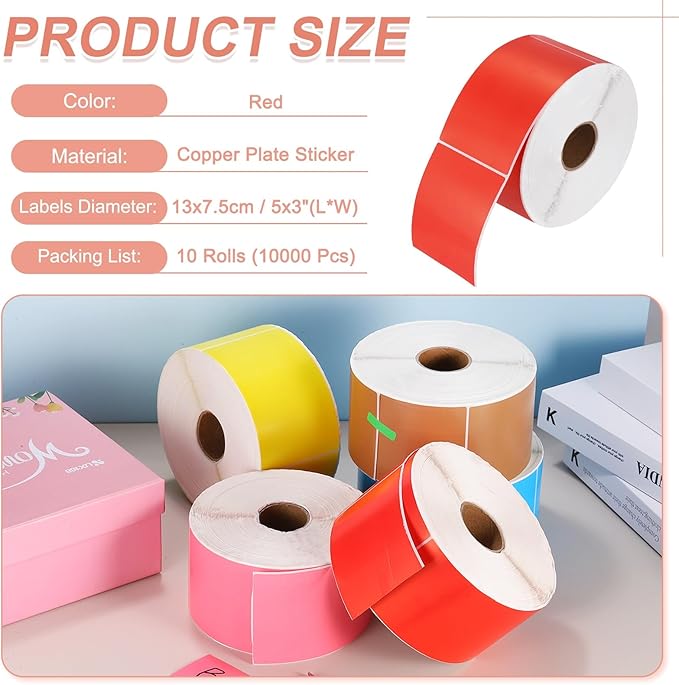 PATIKIL 1000Pcs Colored Coding Labels Stickers, 5x3 Inch Rectangle Inventory - Image 2