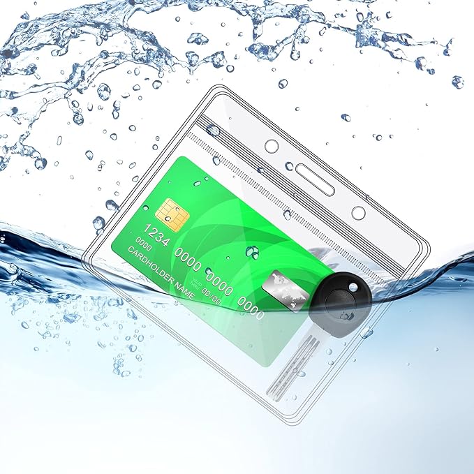 Zonon 150 Pcs Horizontal Clear ID Badge Holders Plastic Card Name Tag Holders - Image 4