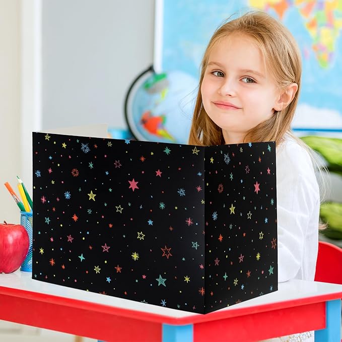 Crtiin 24 Pcs Privacy Folders for Students Desk Dividers Standard School - Image 3