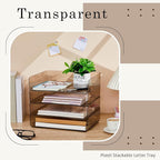 Harloon 4 Tier Acrylic Paper Tray 13 x 9.8 x 3 Inches Stackable Letter Clear - Image 5