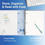MUKAWA 1 Inch 3 Ring Binder, D-Ring Binder Holds 250 Sheets, PP Cover - Image 3