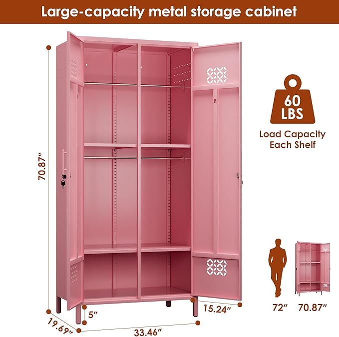 SUPEER 2 Doors Metal Storage Locker - Image 3