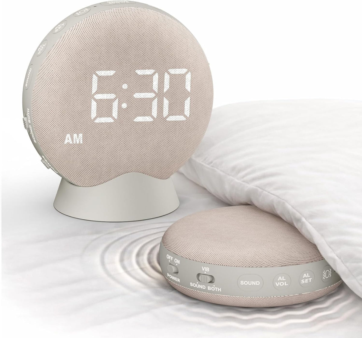 solacerise extra loud alarm clock vibrating bed shaker, main product view