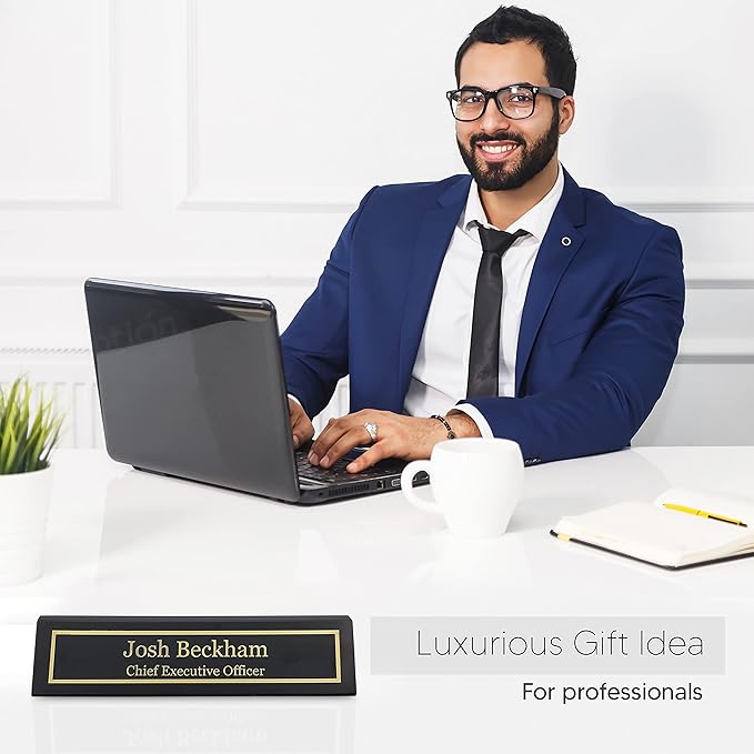 Business Wood Name Plate for Desk | Custom Desk Name Plate Personalized Gift - Image 5
