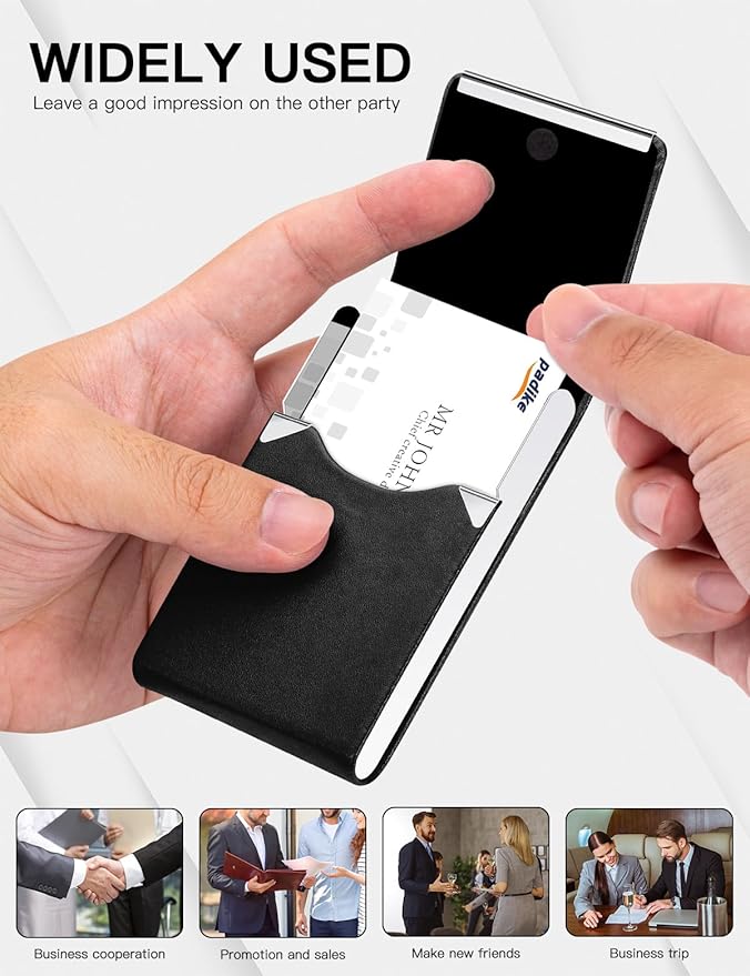Padike Professional Business Card Holder PU Leather Business Card Case Name - Image 5