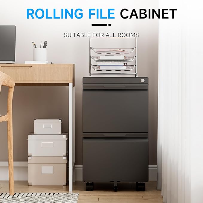 Bestoo 2-Drawer Mobile File Cabinet - Image 4