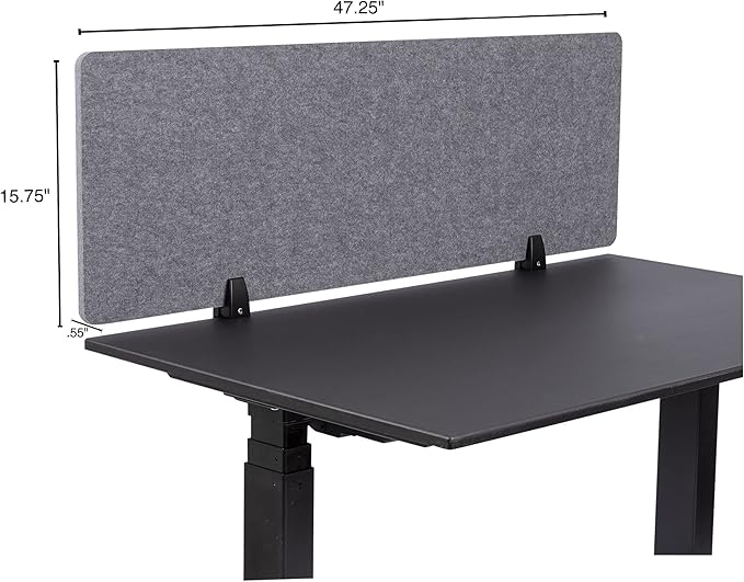 Stand Up Desk Store ReFocus Raw Clamp-On Acoustic Desk Divider Mounted Privacy - Image 6