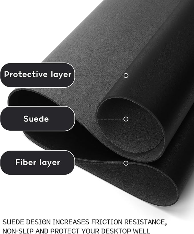 YSAGi Non-Slip Leather Desk Pad XL Size, Waterproof Laptop Computer Desk - Image 4