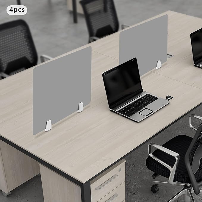 4 Pcs Desk Divider Privacy Panel, 23.6”L X15.8”W Frosted Acrylic Desk Privacy - Image 4