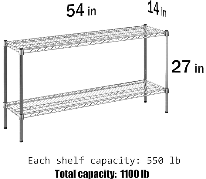 Regal Altair 14" Deep x 54" Wide x 27" Height Wire Shelving Kit | 2-Tier | NSF - Image 3