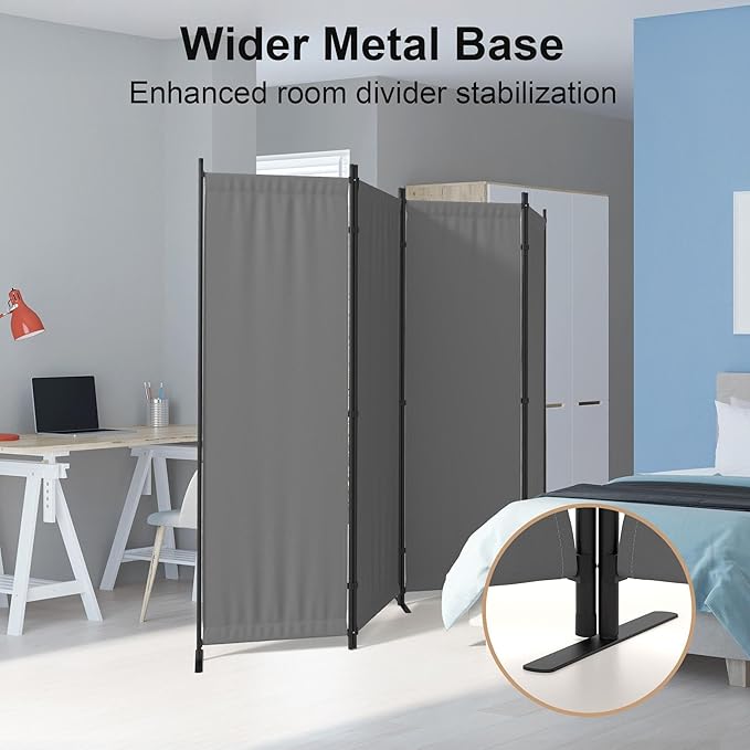 Kecreque Privacy Screen Room Divider as Dressing Screen 4 Panel Wall Room - Image 6