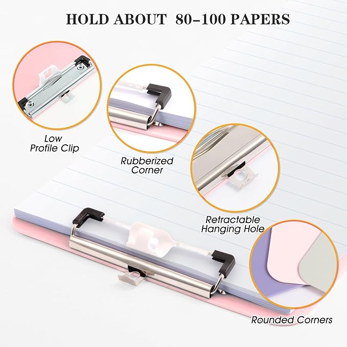 TFDLCG zm 2 Pack Pink A4 Clipboard - Image 5