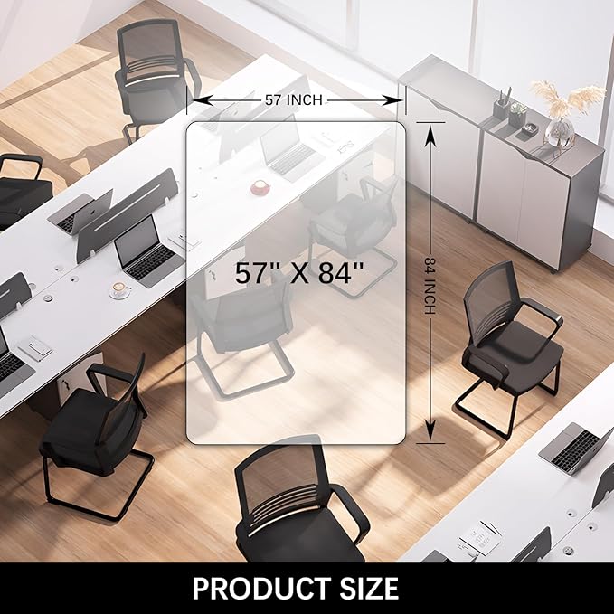 Kuyal Clear Chair Mat, Hard Floor Use, 4.75'×7' Transparent Office Home Floor - Image 7