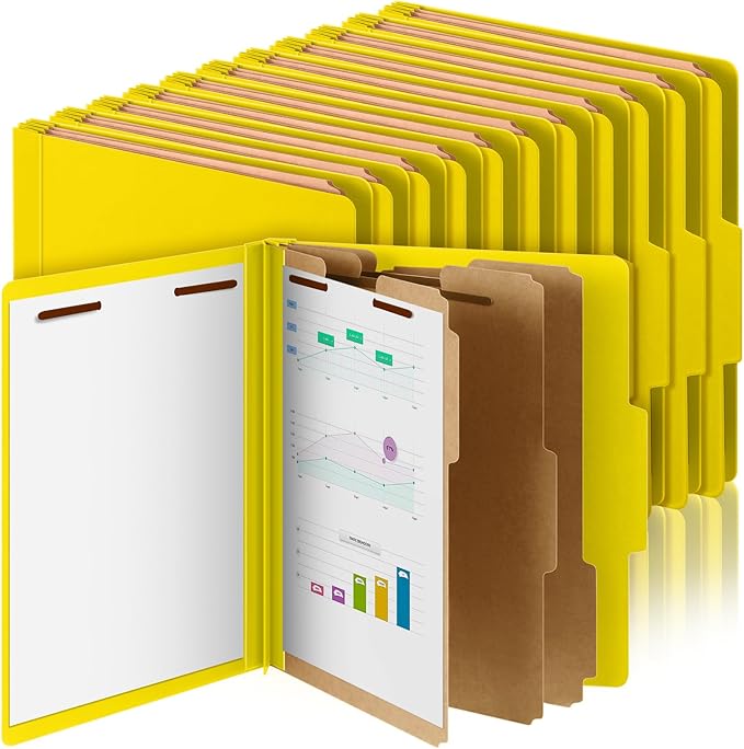 Skyygemm 24 Pcs Classification Folders Letter Size, 3 Divider Pressboard File by Skyygemm