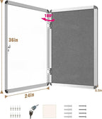 Mifuro 36"x24" Enclosed Bulletin Board, Lockable Weather-Resistant Aluminum - Image 5