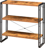HCHQHS Bookshelf, 3-Tier Industrial Bookcase, Rustic Open Book Shelf, by HCHQHS