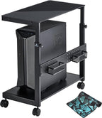 EUREKA ERGONOMIC PC Stand Computer Cart Frosted Glass, Height Adjustable Tower by EUREKAERGONOMIC