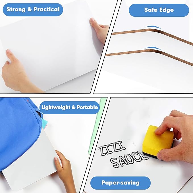 Dry Erase Lapboards, HERKKA 15 Pack Double Sided Small Dry Erase Whiteboards 9 - Image 5