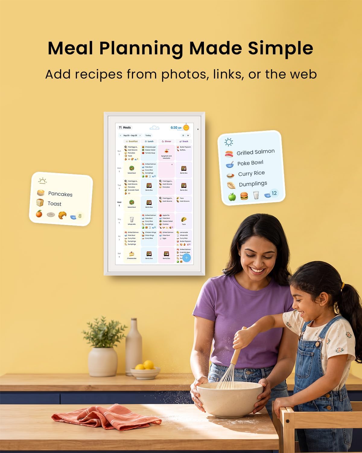 Apolosign 21.5-inch Digital Calendar, No-Subscription, Smart Wall Planner wit...