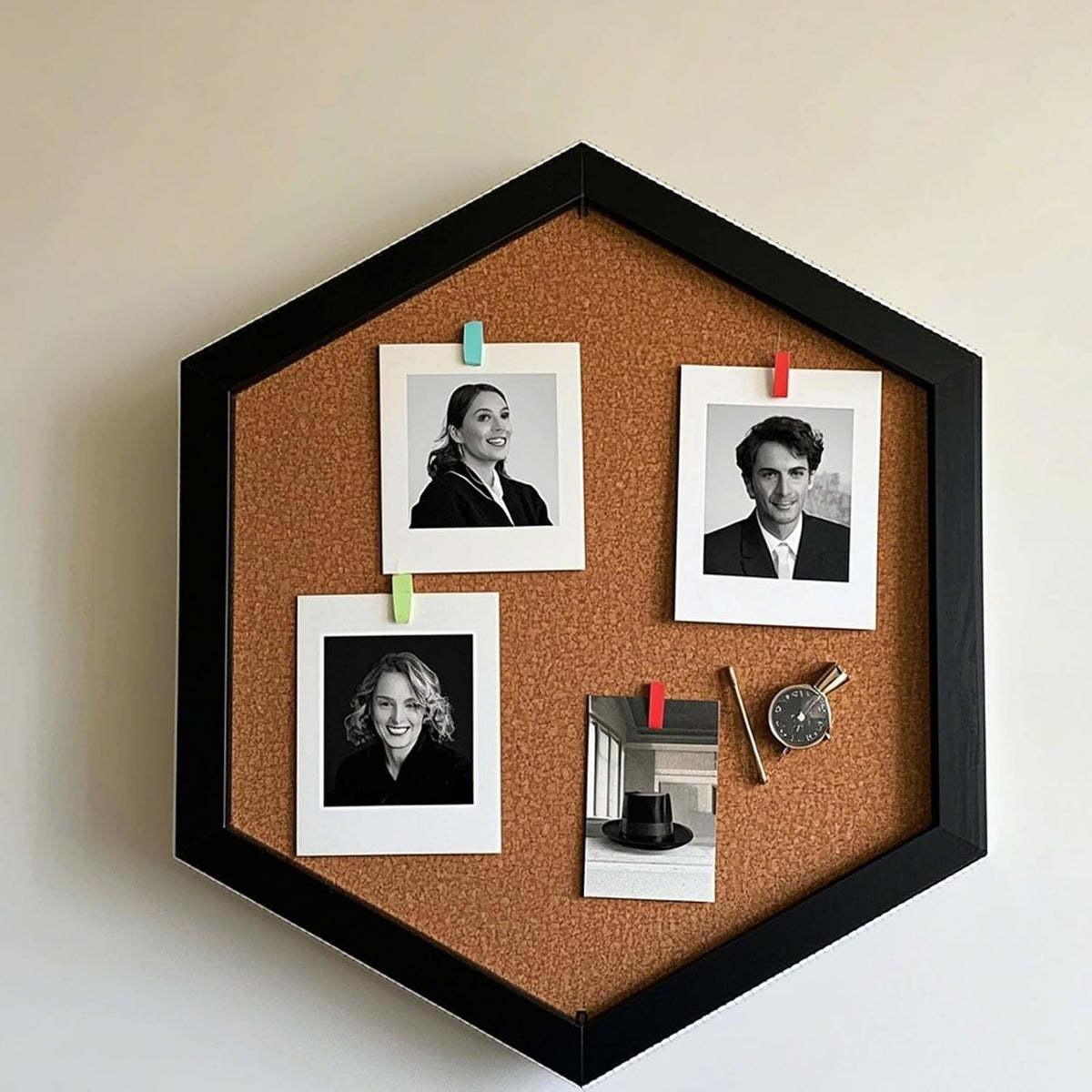 HAKZEON 6 Pack Cork Bulletin Board Hexagon, Hexagon Cork Board, Framed Corkbo...