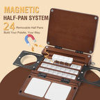 24-grid empty travel watercolor palette box, fuumuui all-in-one shown in use