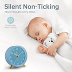 Analog Alarm Clock, 4 inch Super Silent Non Ticking Small Clock - Image 2