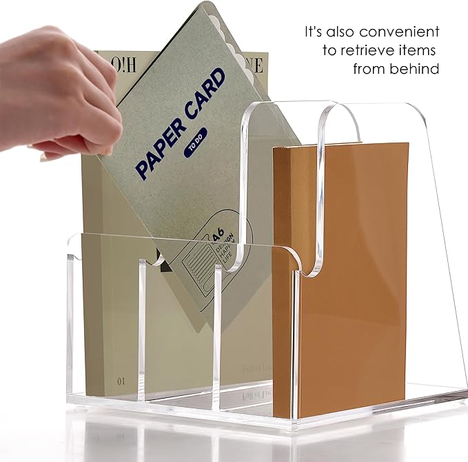 SANRUI Desk Organizer Clear Acrylic Desk Magazine File Holder - Image 4