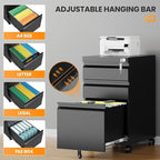 AFAIF 3 Drawer Mobile File Cabinet - Image 6
