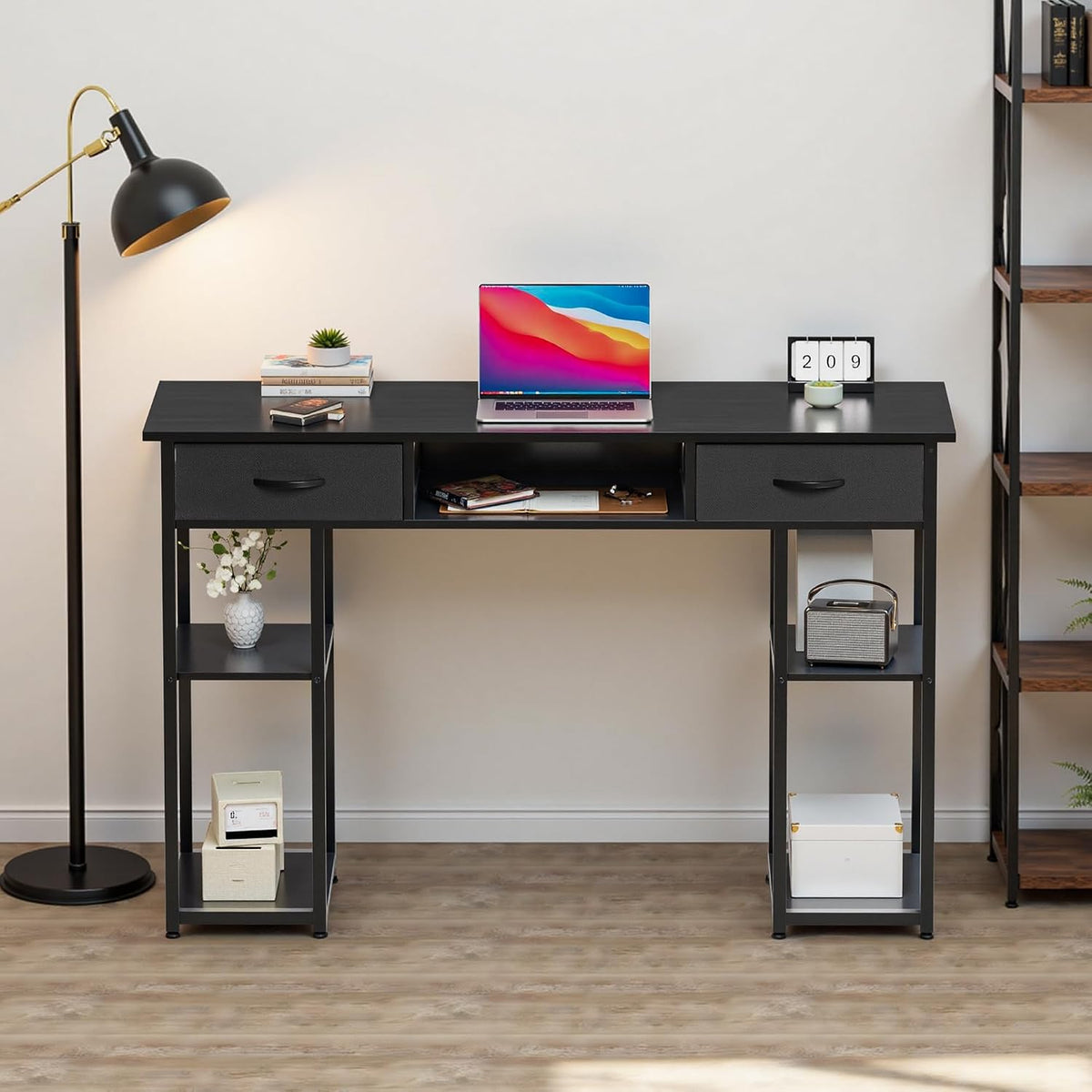 OLIXIS 48 Inch Computer Desk with Drawers for Home Study Writing Table