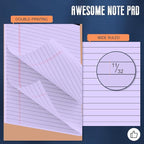 Purple Legal Pad 8.5 x 11 Wide Ruled Note Pads, 3 Pack Notepads 8.5 x 11 Lined - Image 3