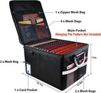 tomkid fireproof document box, fireproof file box with, close-up detail