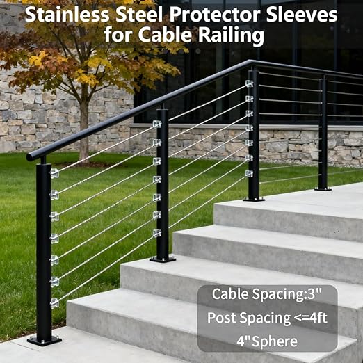 200 Pack Cable Railing Protector Sleeves, T316 Stainless Steel Protective - Image 2