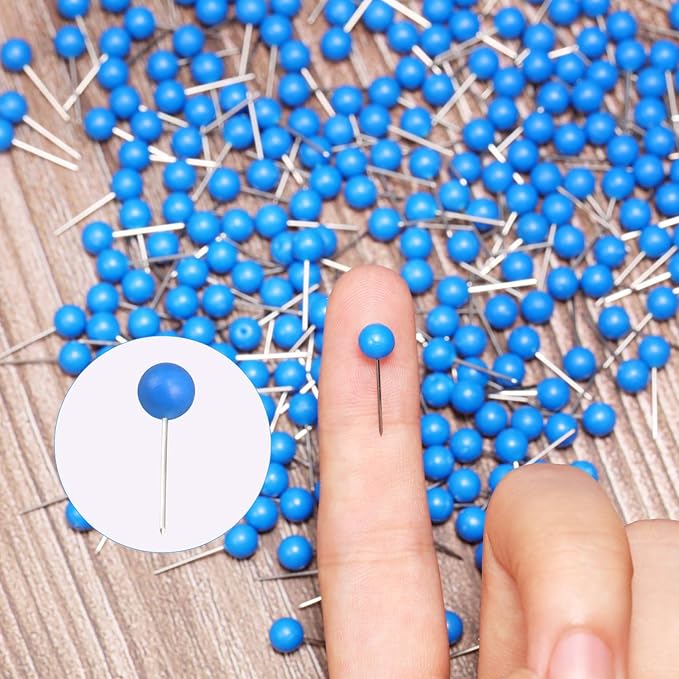 WILLBOND 500 Pack Map Push Pins Map Tacks Small Round Head Push Pins Thumb Tacks - Image 2