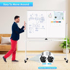maxtek Rolling Whiteboard, 48x36 Large Magnetic White Board - Image 3