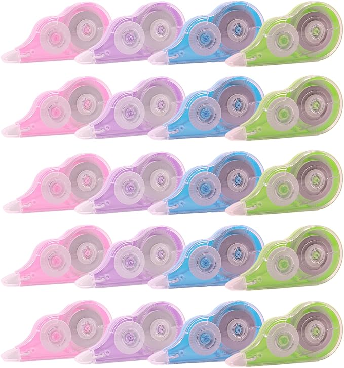 Tramboo 20 Pcs 39.4 Ft Colorful Correction Tape, Teacher Supplies, Office and by Unknown