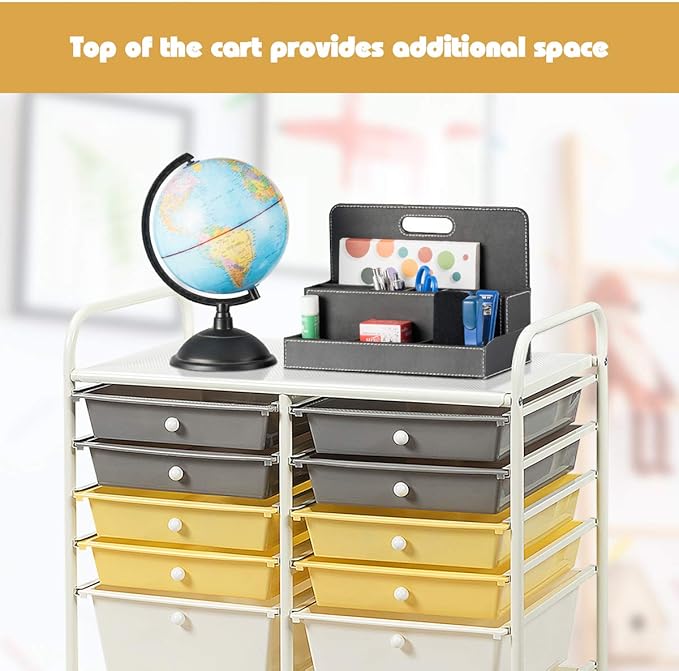 Giantex 12 Drawer Rolling Storage Cart Tools Scrapbook Paper Office School - Image 7