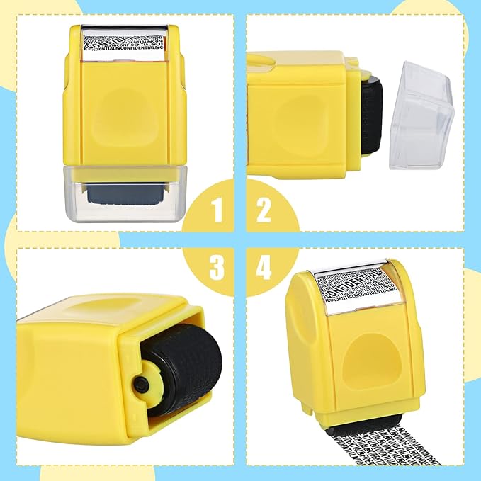 Nezyo 2 Pack Identity Protection Roller Stamp Identity Theft, Confidential - Image 3