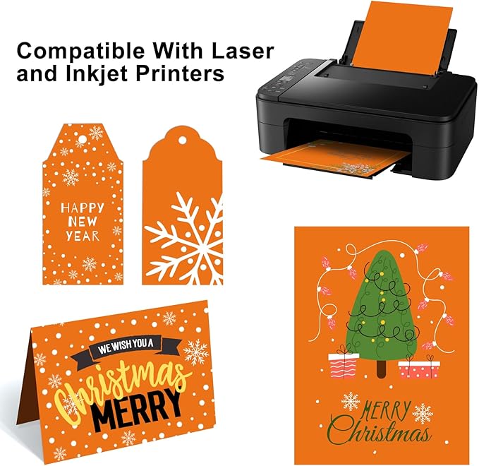 OcePor 50 Sheets Orange Cardstock Paper, Colored Printer Paper 8.5 x 11 - Image 5