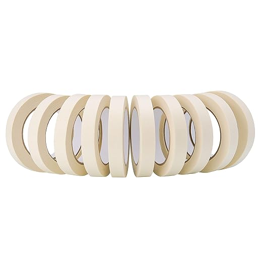Lichamp Masking Tape 10 Pack General Purpose Beige White Color, 0.75 inch x 55 - Image 7