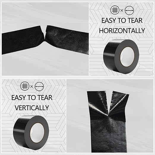 SWRT 9 Mil 5-Pack Black Heavy Duty Duct Tape Strong Adhesive, 2 in x 30 YD Duct - Image 4