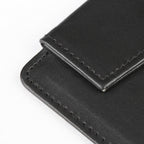 WELLYUK 4.7" X 7.5" PU Leather Clipboard, A6 File Clip Document Organizer Writing Pad Office Business Card Holder, Magnetic Conference Pad with Pen Holder, Black