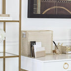 BLU MONACO | Gold Metal Mesh Mail Sorter Organizer Countertop | Paper Sorter - Image 3