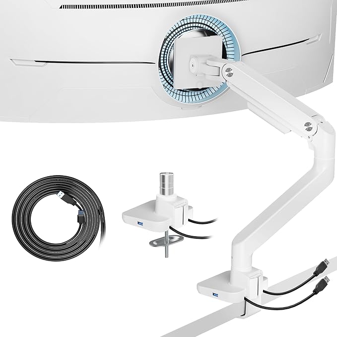 ARES WING Ultrawide Monitor Arms White by ARESWING