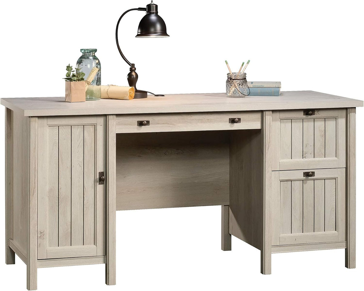 Sauder Costa Computer Desk with Storage Drawers, Home Office Desk, in Chalked...
