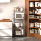 sakugi 2-pack 4-tier metal storage shelves, 18.4"x12.6"44.1", black showing dimensions
