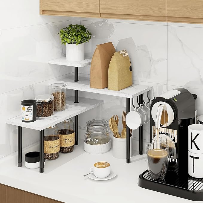 Homode Bathroom Counter Corner Shelf, 3 Tier Kitchen Countertop Organizer - Image 5