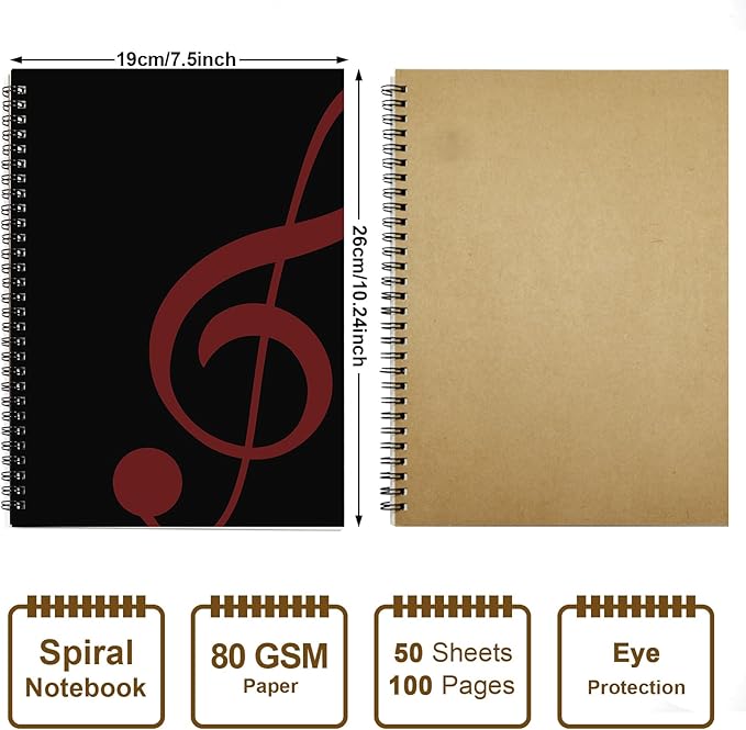 MAXCURY Blank Sheet Music Composition Manuscript Staff Paper Art Music Notebook - Image 2
